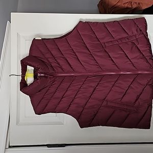 Burgundy puffer vest